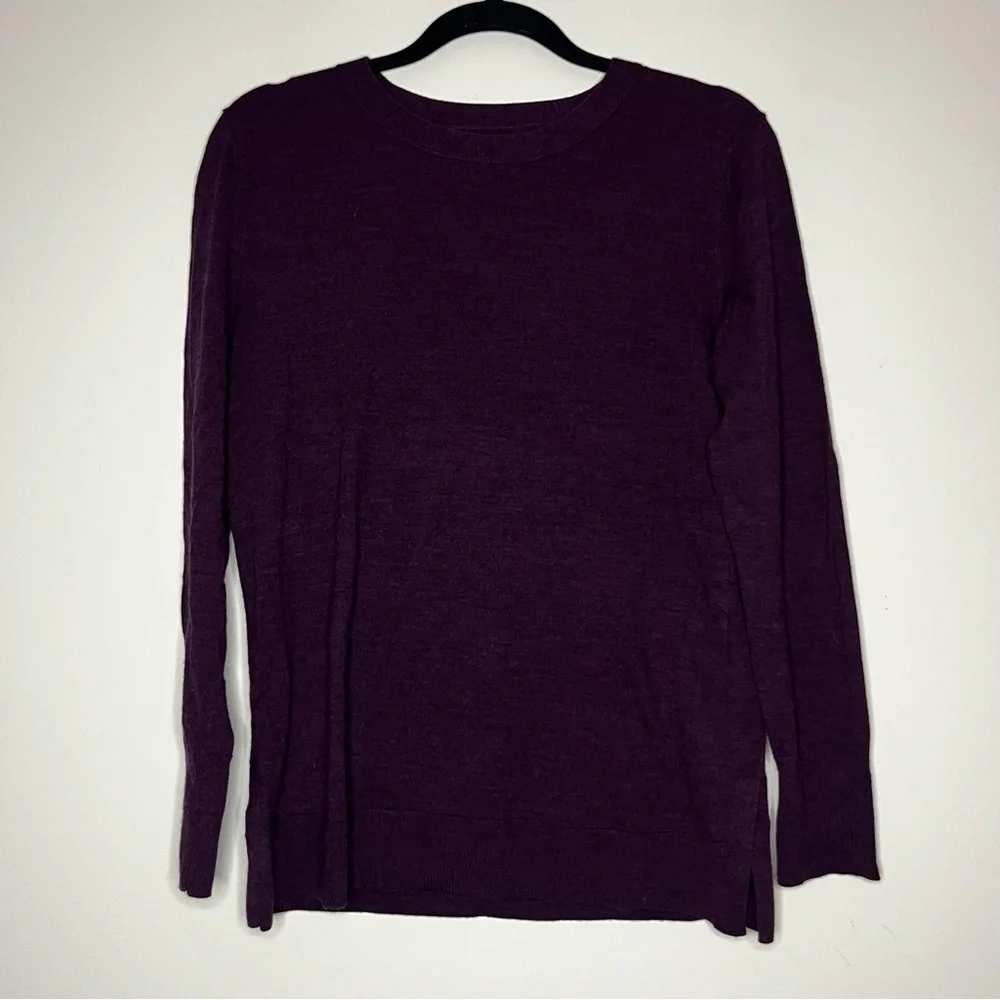 BANANA REPUBLIC Purple Extra Fine Merino Fall Winter Lagenlook Sweater